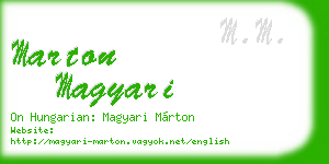 marton magyari business card
